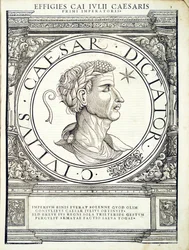 Jules César, illustration de Imperatorum romanorum omnium orientalium et occidentalium verissimae imagines ex antiquis numismatis